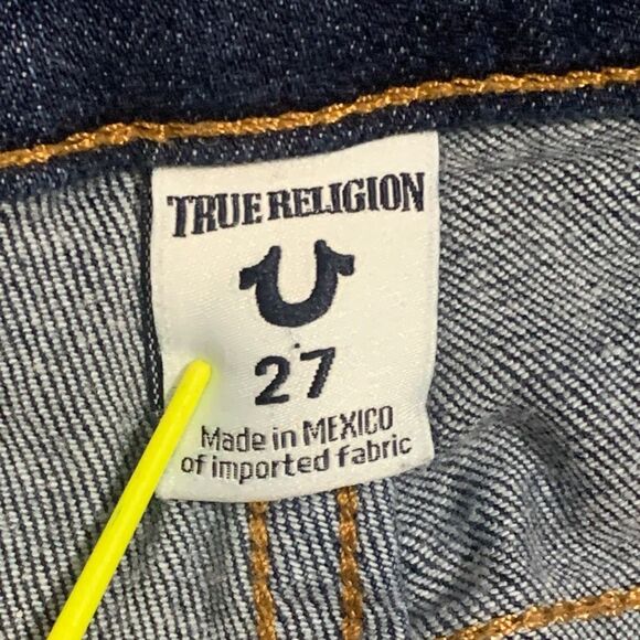 True Religion Womens Size 27 Halle Mid Rise Super Skinny Denim Jeans Blue - Picture 4 of 11
